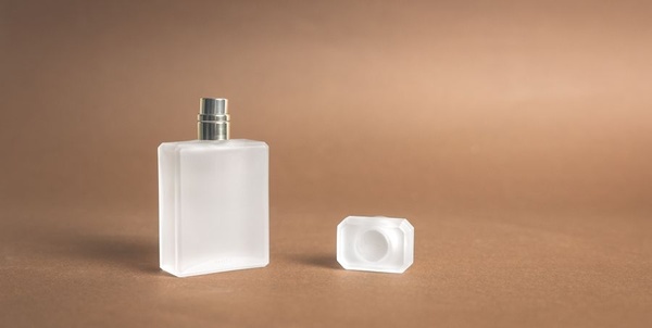 Frosted glass perfume bottle
